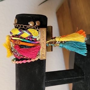 Vintage BETSEY JOHNSON St Bart's Collection Skull & Tassel Toggle Bracelet.